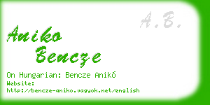 aniko bencze business card