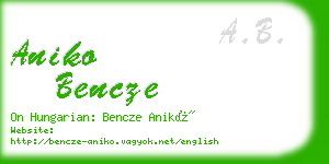 aniko bencze business card